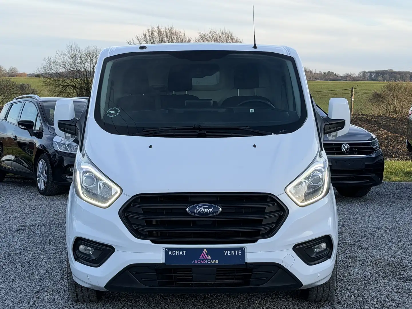 Ford Transit Custom 45000 KM !! - Euro 6d - 3 PL - ATT REMORQUE -TVAC Blanc - 2