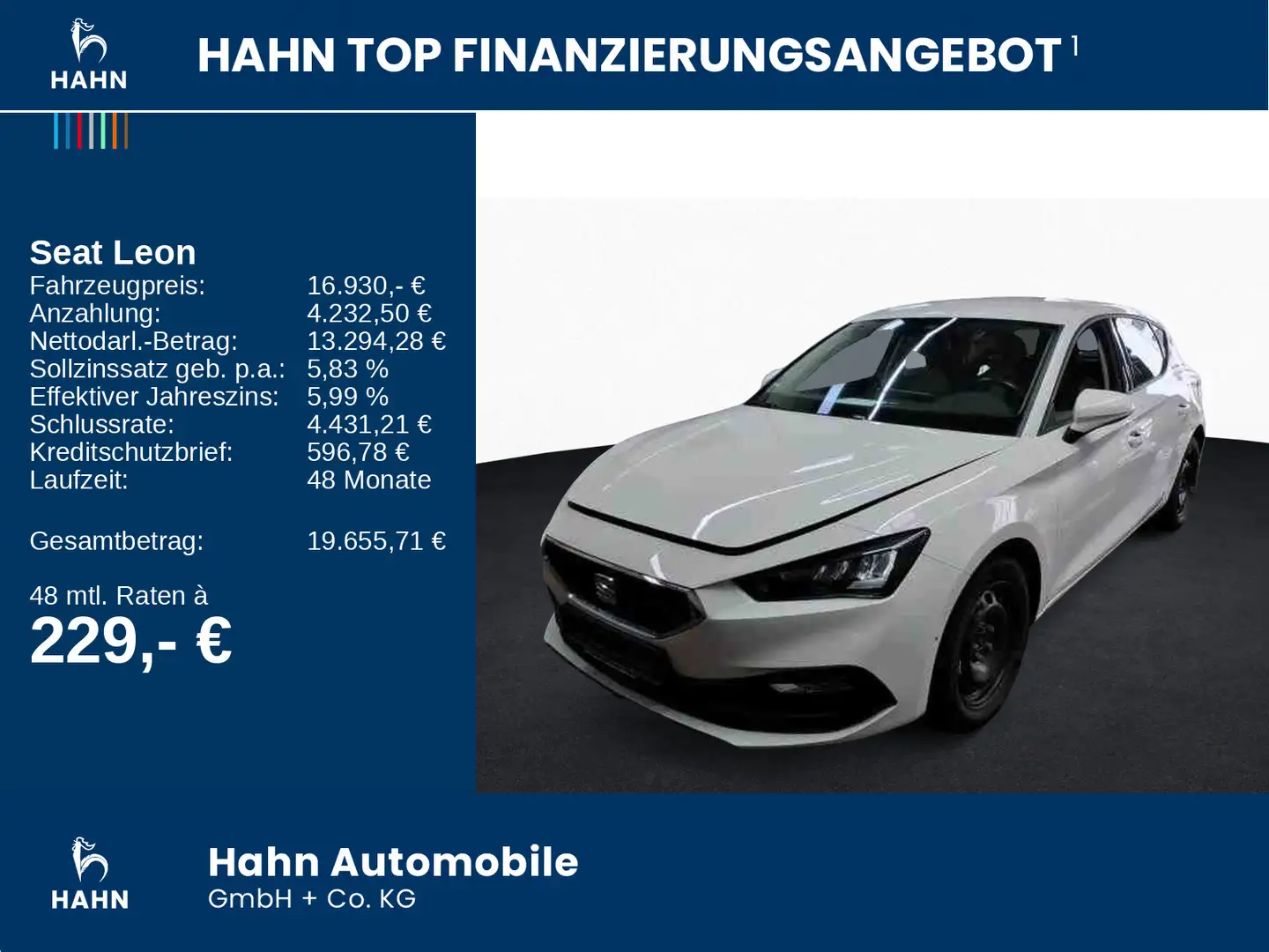 SEAT Leon 2.0TDI DSG Style LED Nav AHK Parklenk Sitzh Weiß - 2