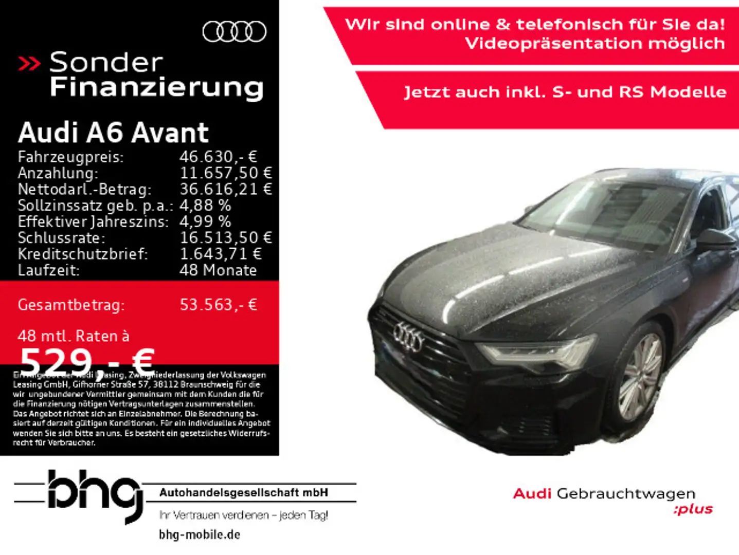 Audi A6 55 TFSI e quattro S tronic S line e-tro Schwarz - 1