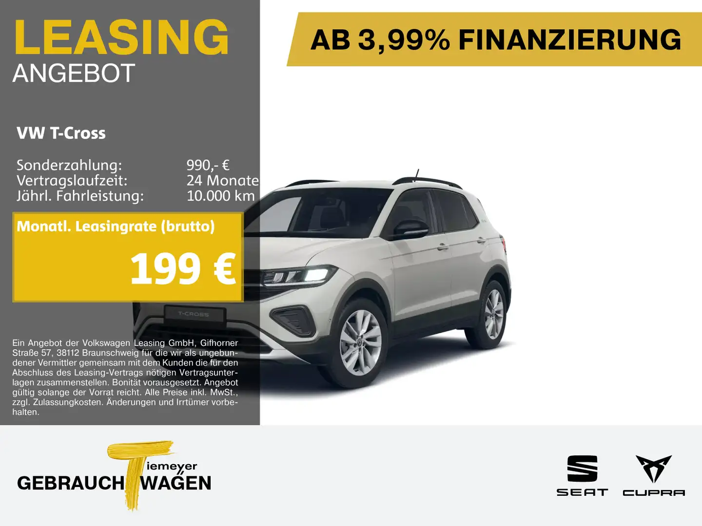 Volkswagen T-Cross 1.0 TSI DSG LIFE GOAL ACC AHK NAVI Grau - 1