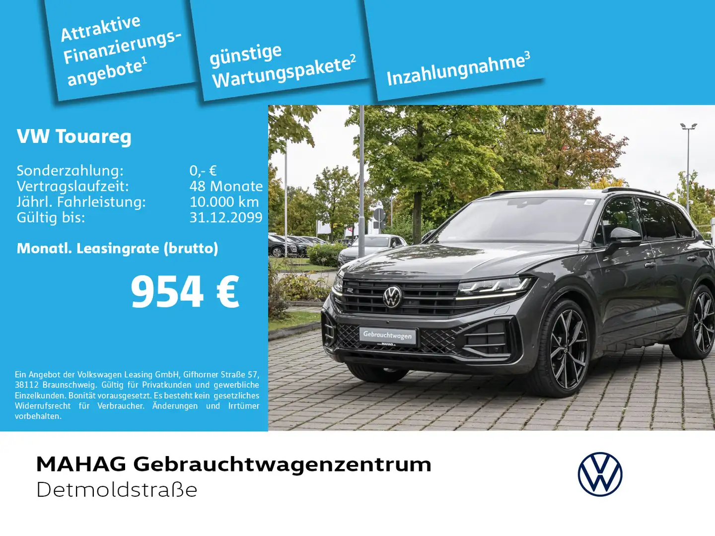 Volkswagen Touareg 3.0 TDI 4Mot. R-Line BlackStyle Luftfed. Grau - 1