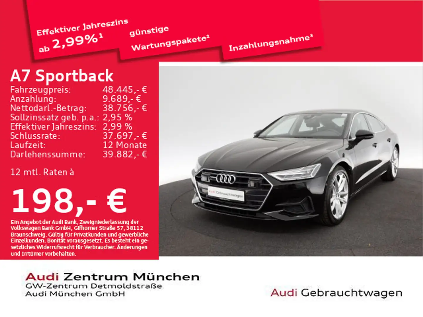 Audi A7 50 TFSI e qu. S tronic ACC/20"Zoll/ Schwarz - 1