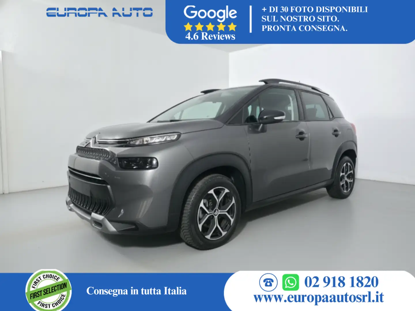 Citroen C3 Aircross PureTech 110 S&S Plus *NAVIGATORE/SENSORI POST/GOMMA 4 STAGIONI* Grigio - 1