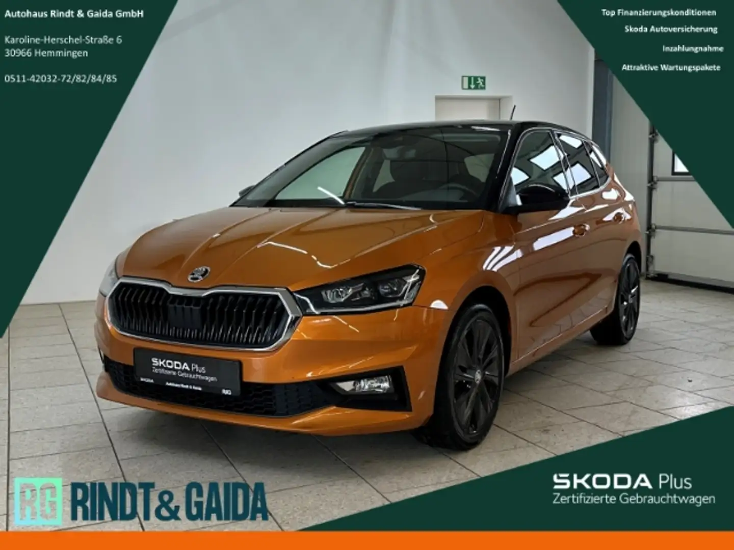 Skoda Fabia 1.0 TSI Style AHK Navi LED PDC Freisprech Orange - 1