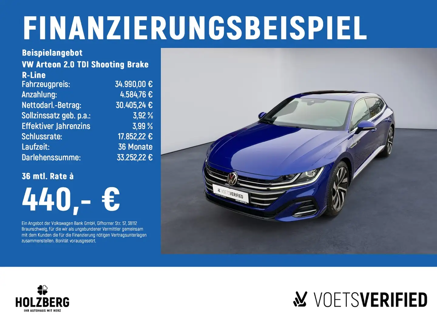 Volkswagen Arteon 2.0 TDI Shooting Brake R-Line PANO+H&K+LEDER+HUD Blau - 2