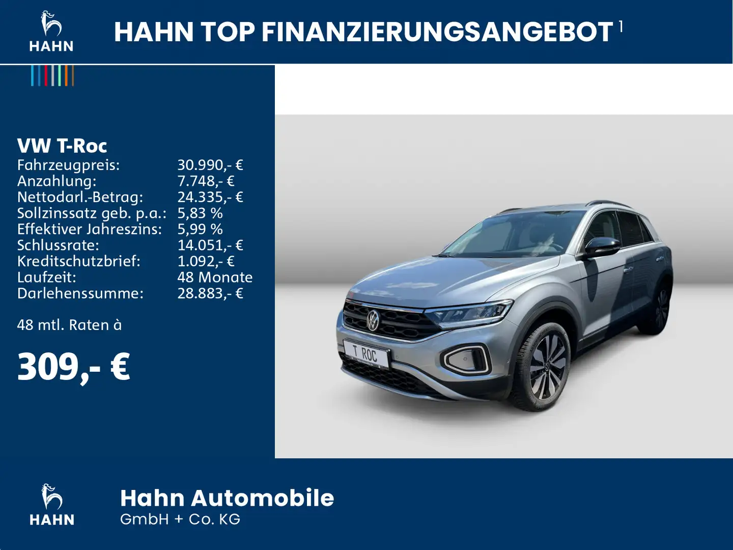 Volkswagen T-Roc Life 1.0 l TSI OPF 85 kW (116 PS) Argent - 2