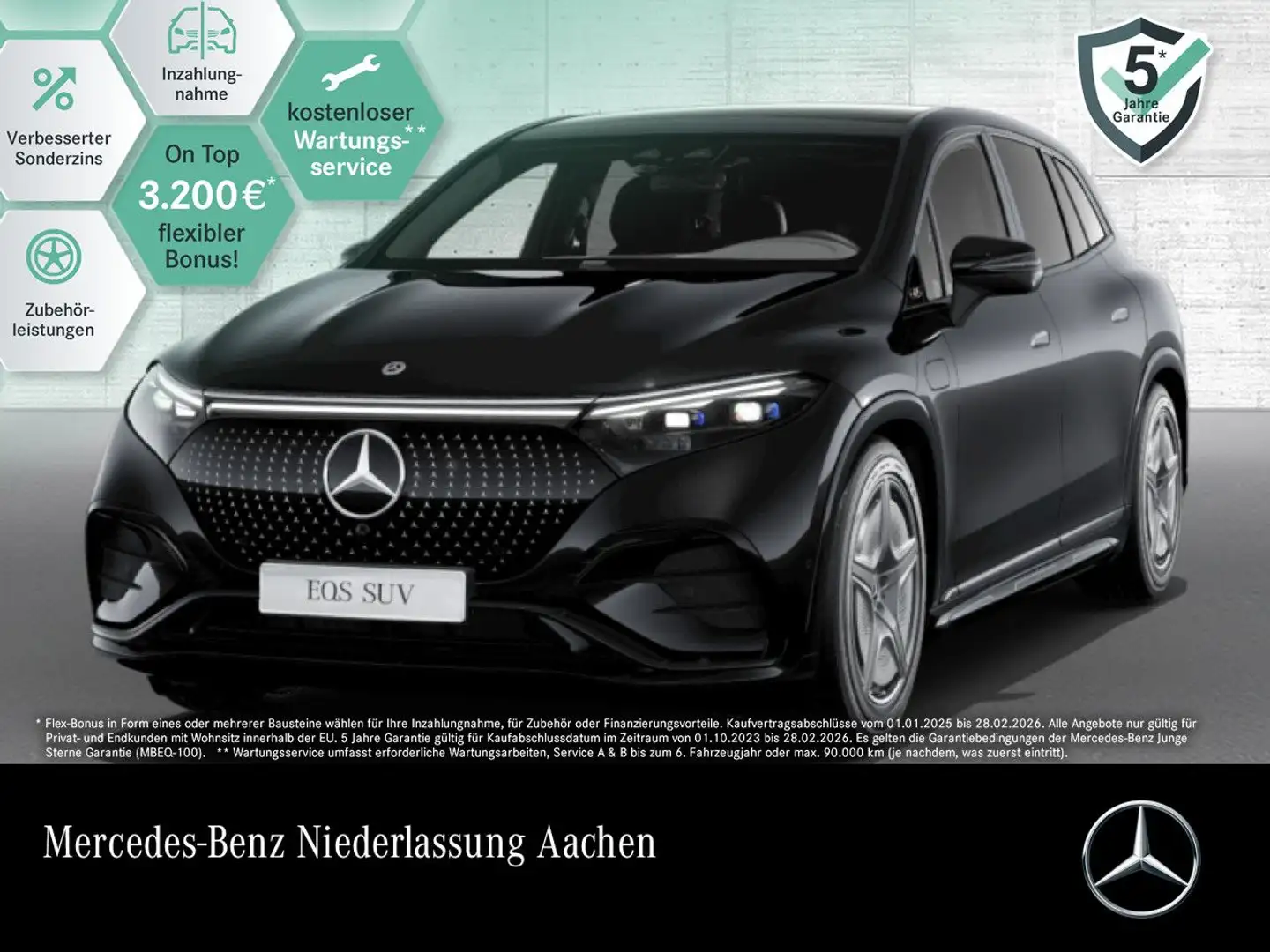 Mercedes-Benz EQS SUV EQS 450 4Matic AMG Fahrass 360° Pano Burmester AHK Schwarz - 1