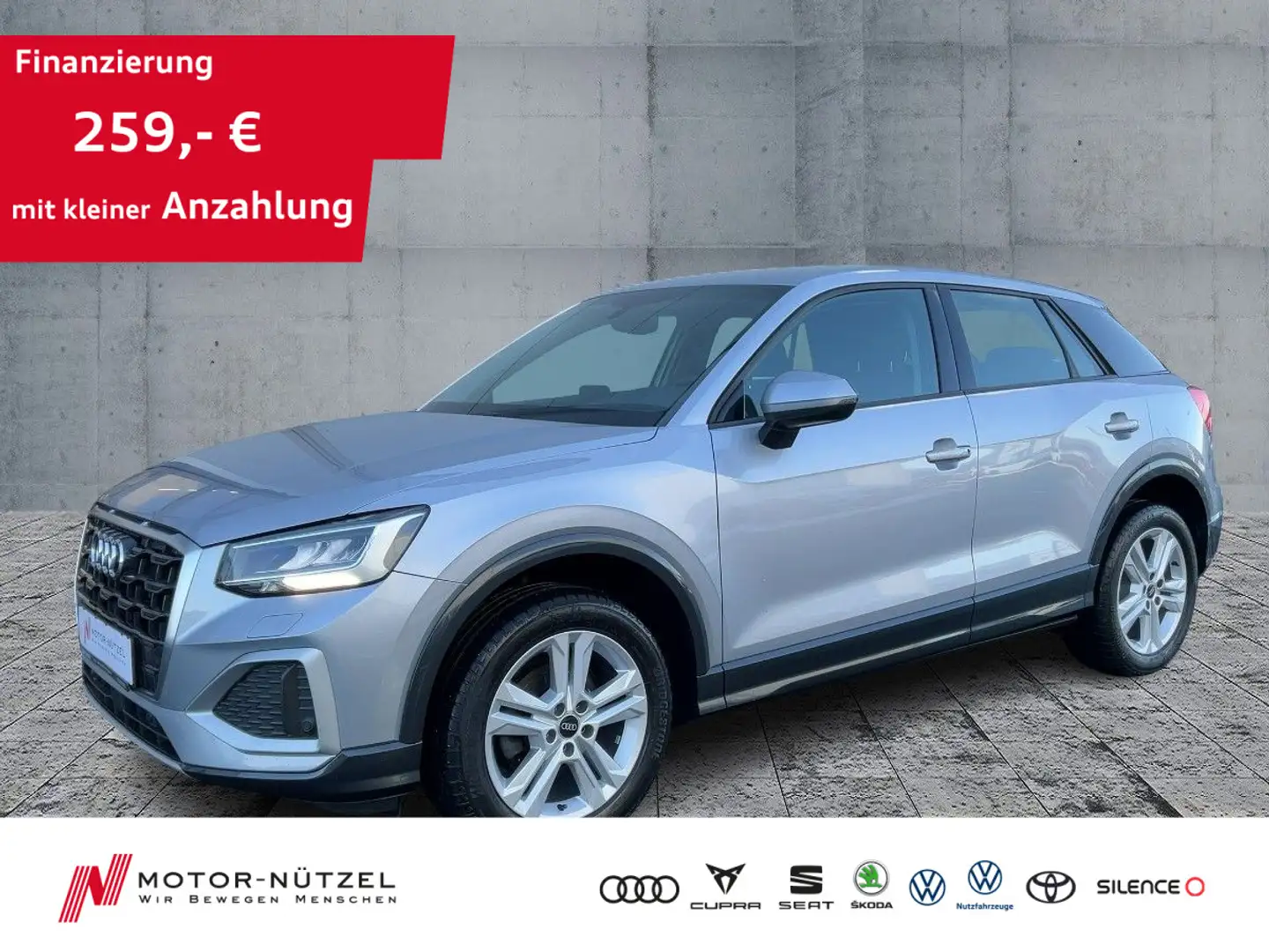 Audi Q2 30 TFSI ADVANCED 5JG+LED+NAVI+ACC+PDC+DAB+SHZ Silber - 1