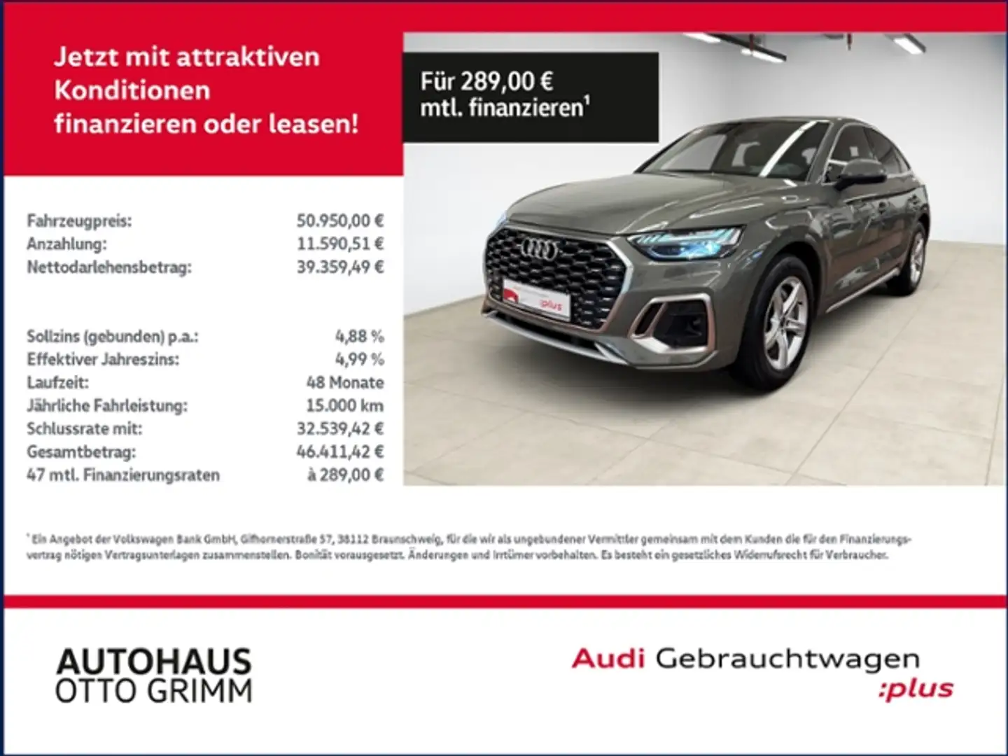 Audi Q5 Sportback 35 TDI S line Matrix Grau - 1