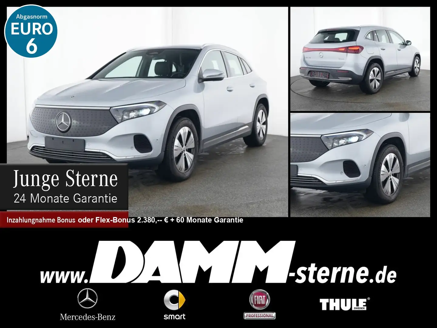 Mercedes-Benz EQA 350 EQA 350 4M Progressive/AHK/LRH/LED/70 kW/+ Flex Silber - 1