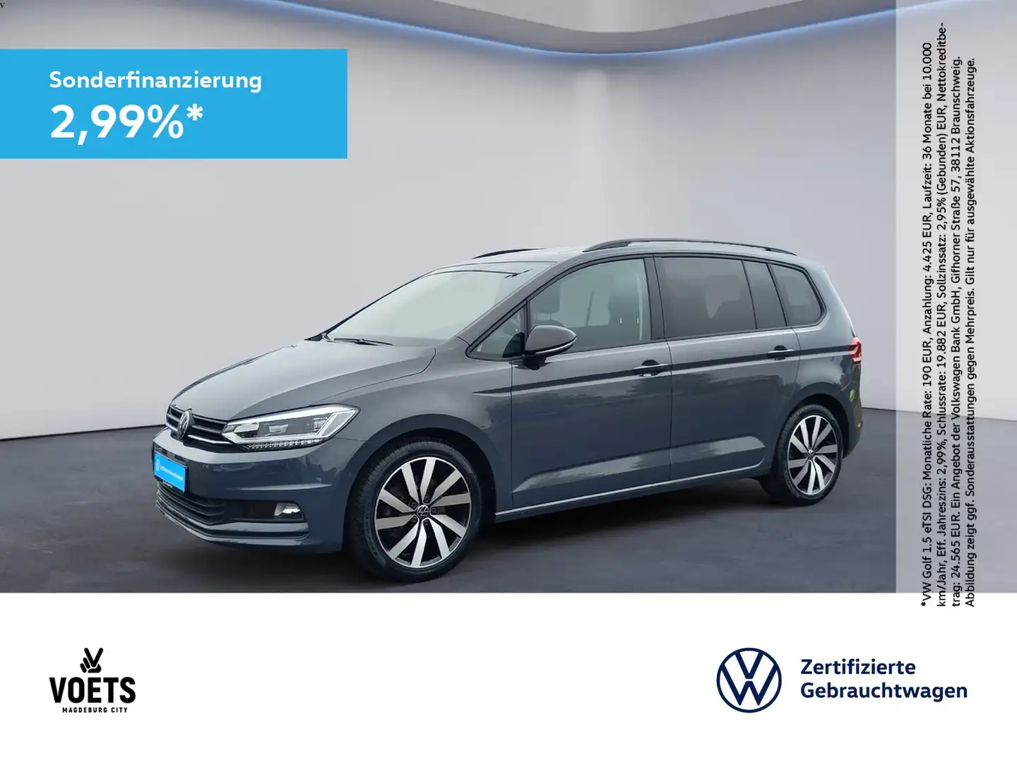 Volkswagen Touran 1.5 TSI Highline DSG+LED+NAVI+AHK+7SITZER Gris - 1
