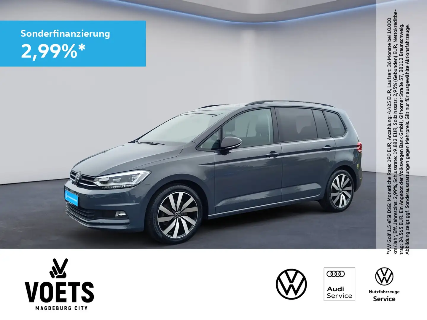 Volkswagen Touran 1.5TSI DSG Highline LED+NAVI+AHK+7SITZER+ Grau - 1