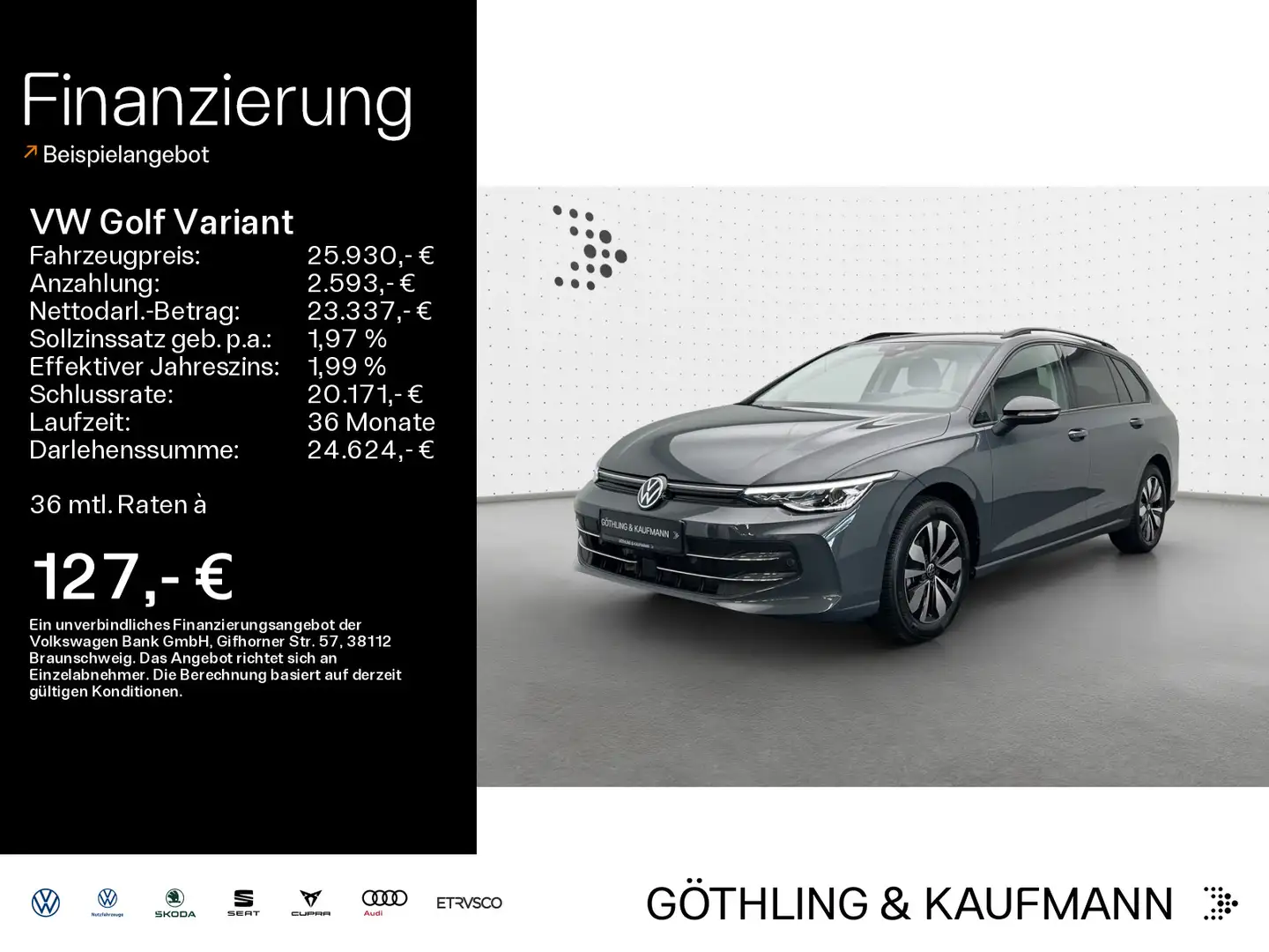 Volkswagen Golf Variant 1.5 TSI Goal 110KW*AHK*LED*NAVI*KAM Grau - 1