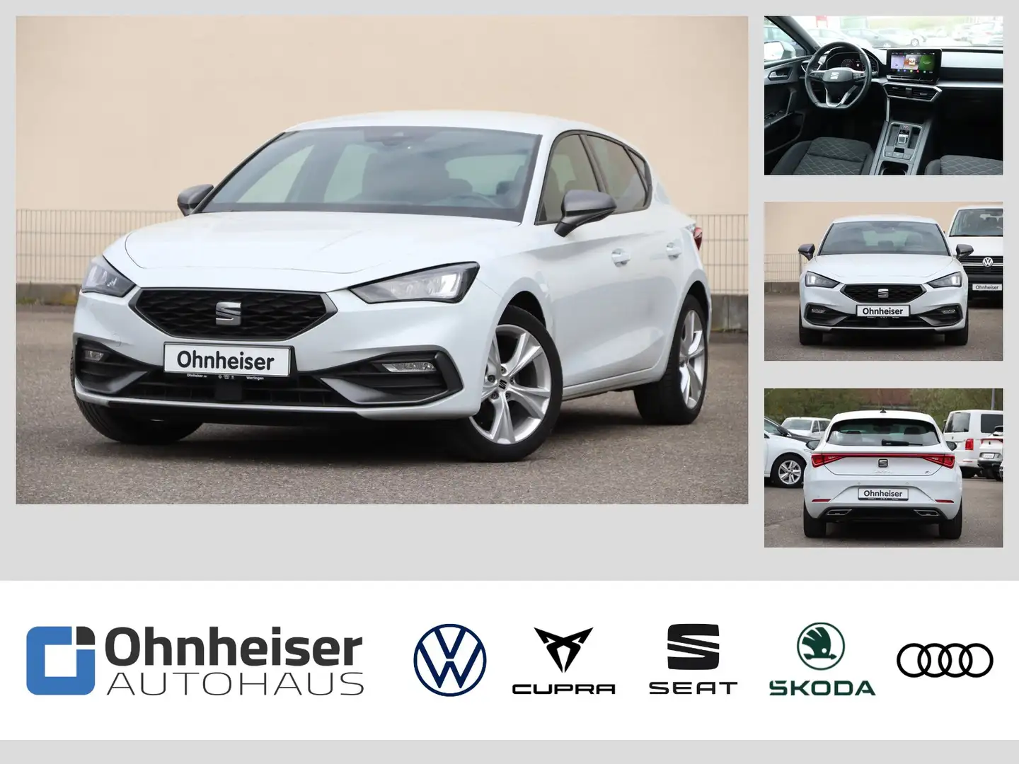 SEAT Leon 1.5 eTSI FR-Line DSG*NAVI*SHZ*ALU*GRA*NSW Weiß - 1