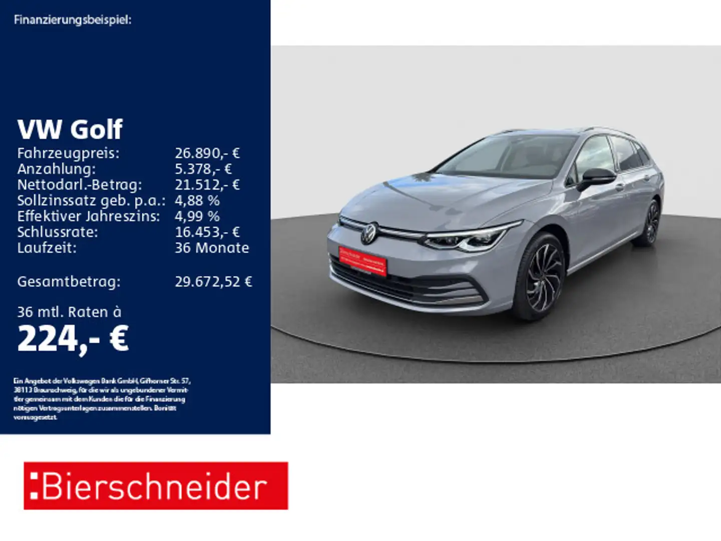 Volkswagen Golf Variant Golf Var. 2.0 TDI DSG Active AHK LED-PLUS CAM Grau - 1