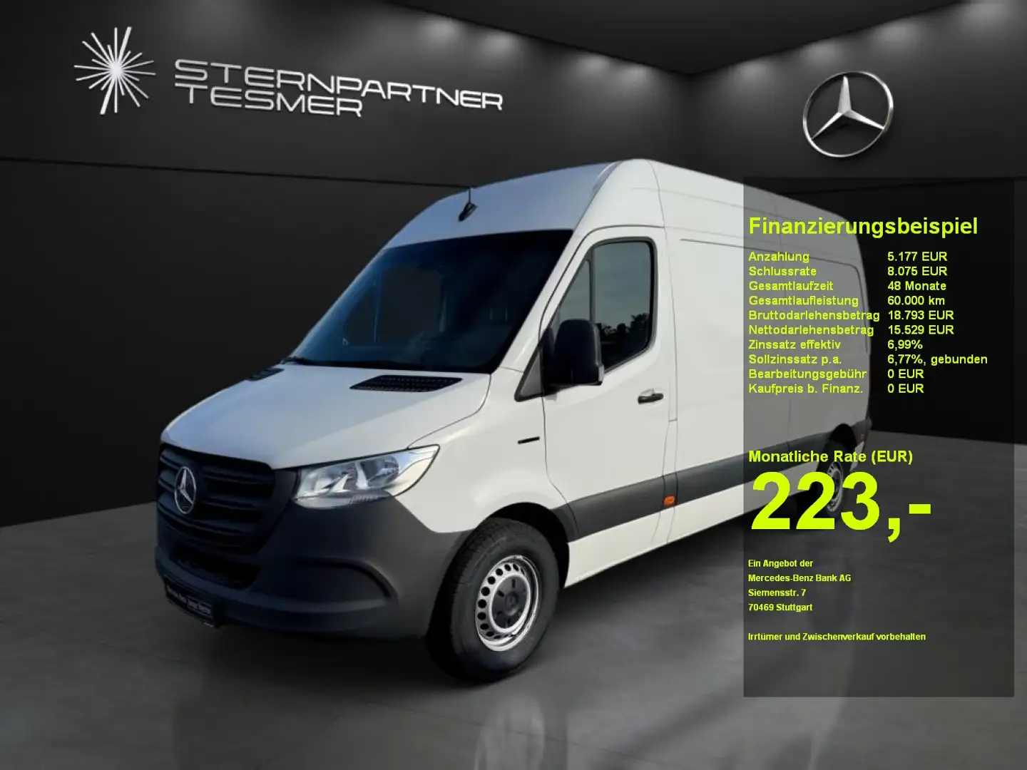 Mercedes-Benz Sprinter e  312 Kasten Kam.+Klima+80KW DC Weiß - 1