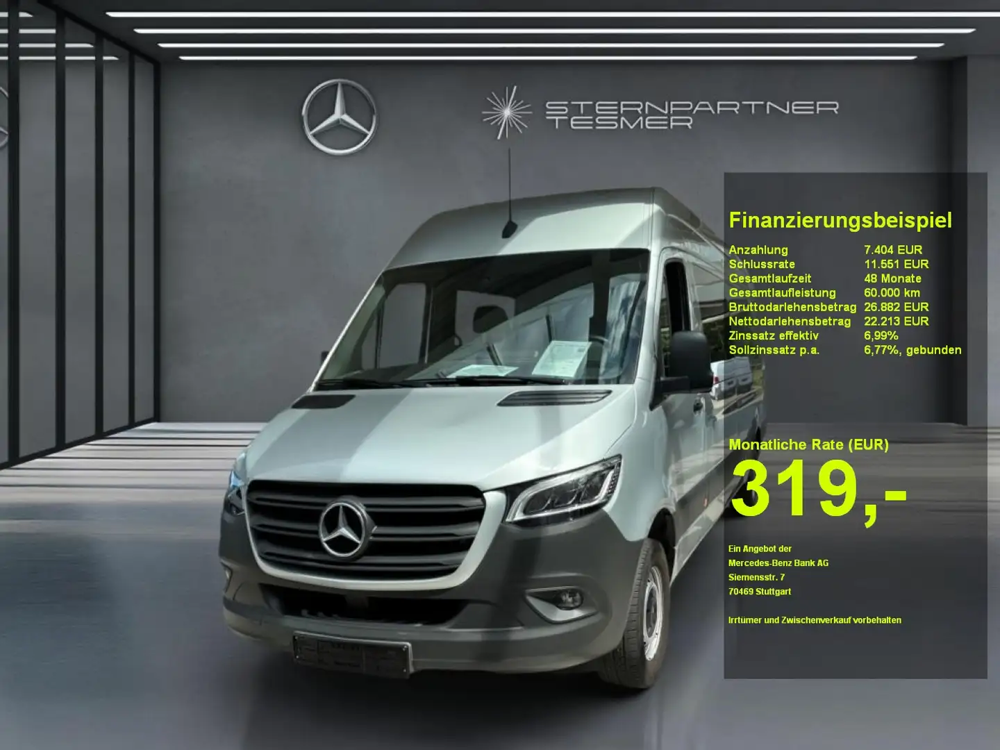 Mercedes-Benz Sprinter 317 CDI Maxi Mixto nur Gewerbe+Export Silver - 1