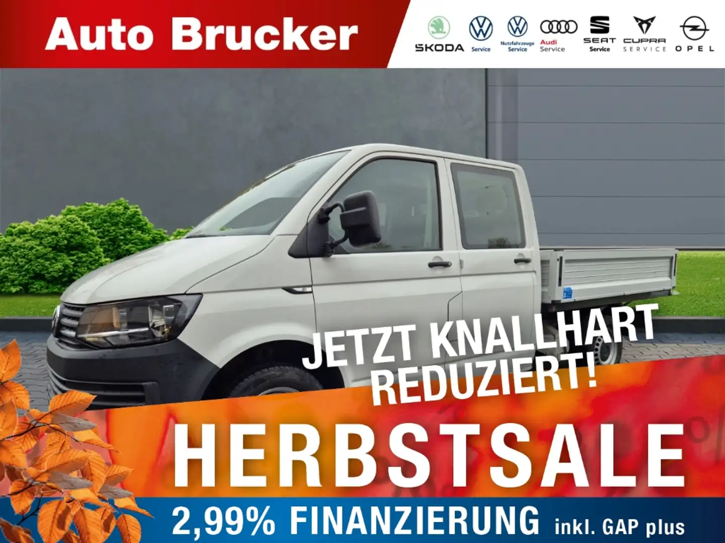 Volkswagen T6 Transporter Pritsche Doppelkabine lang 2.0 TSI Weiß - 1