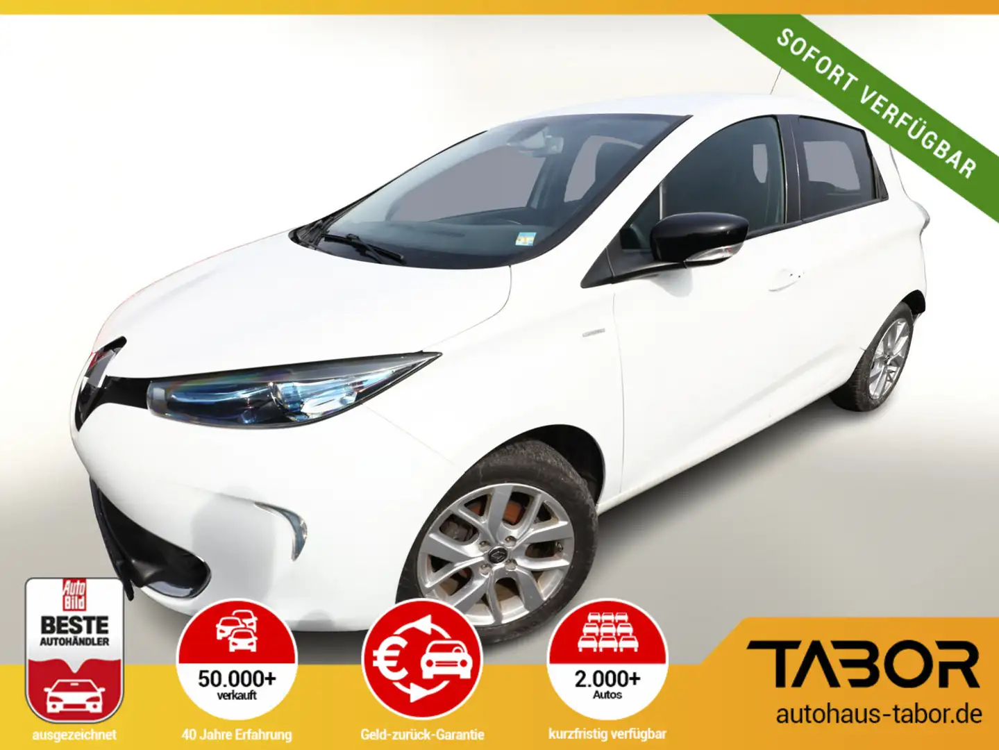 Renault ZOE ZE40 R110 Miet-Bat. Nav PDC 16Z Klimaaut Weiß - 1