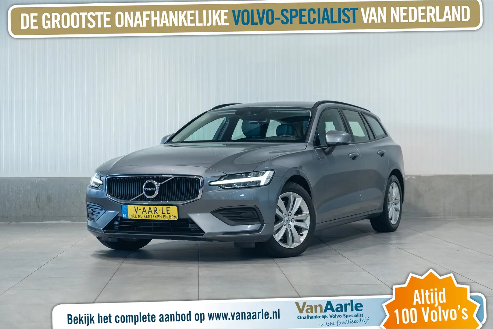 Volvo V60 B4 DSL Aut. Leder Navigatie 197pk Grijs - 1