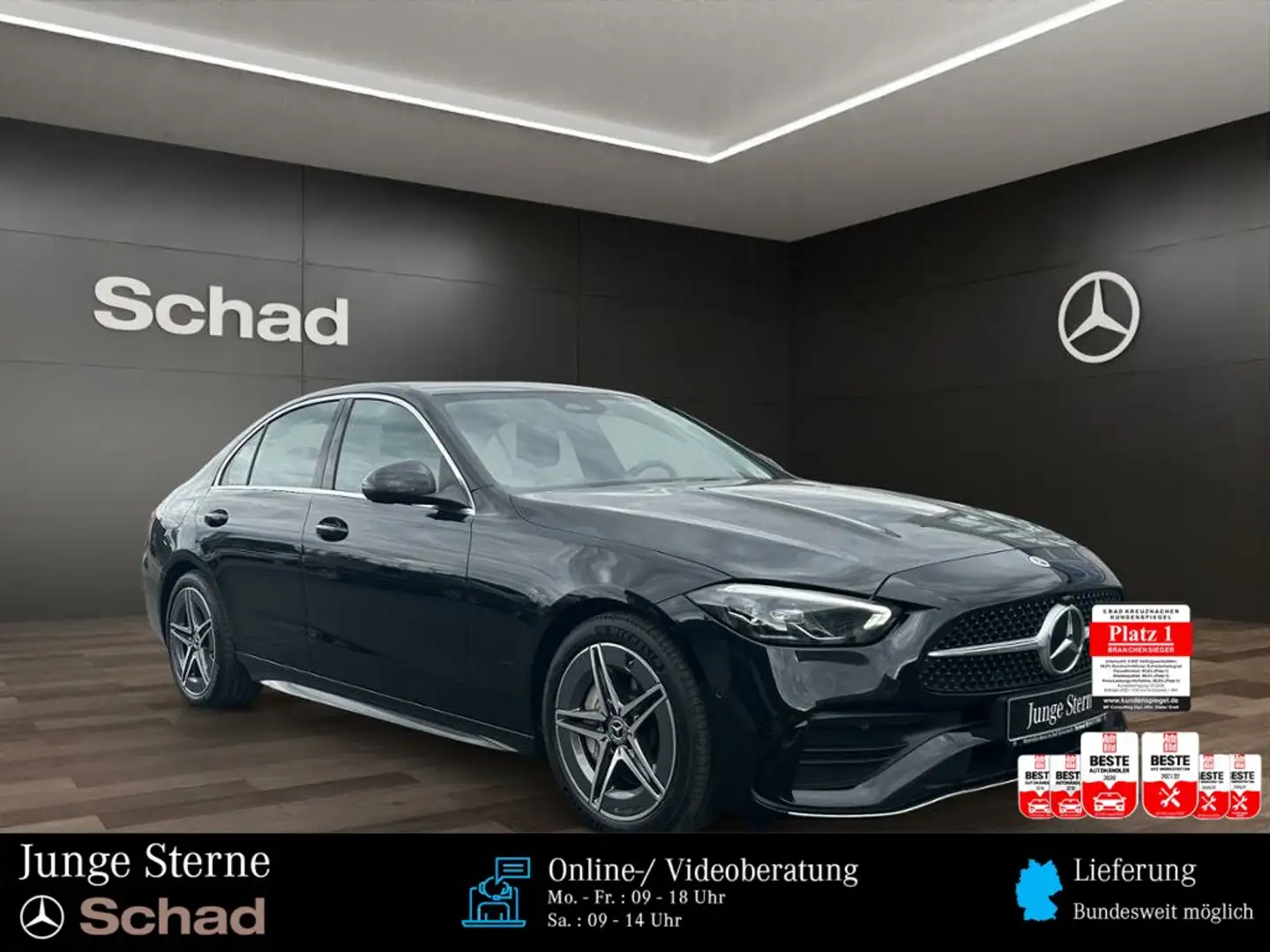 Mercedes-Benz C 180 C 180 AMG+MBUX+LED+KAM+ASSIST+MEMO+CARPLAY+AMBI+ Nero - 1