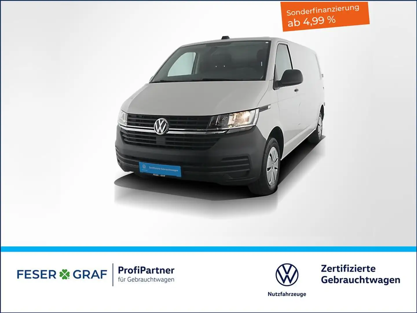 Volkswagen T6.1 Transporter 6.1 Kasten 2.0TDI LR Heckflügeltüren PDC Klima Weiß - 1