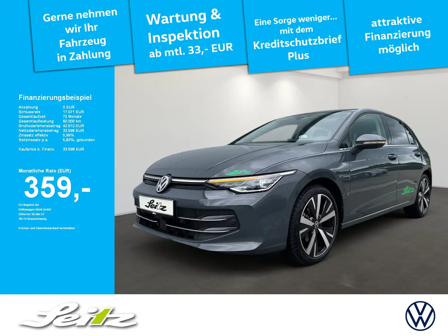 Volkswagen Golf VIII 2.0 TDI Style *HEAD-UP*AHK*NAVI*KAMERA* Gris - 1