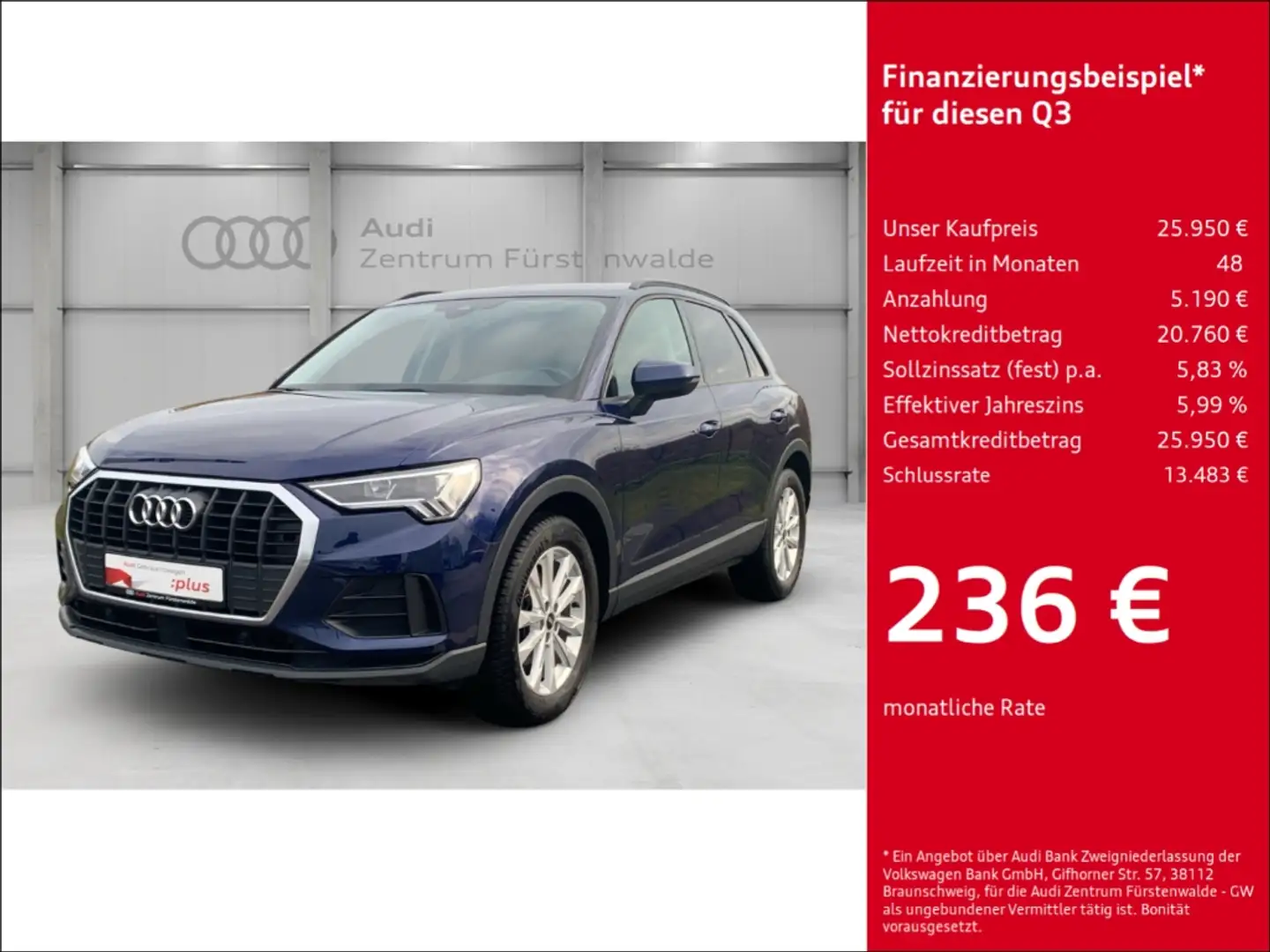 Audi Q3 35 TFSI El. Panodach Navi Digitales Cockpit LED El Blau - 1