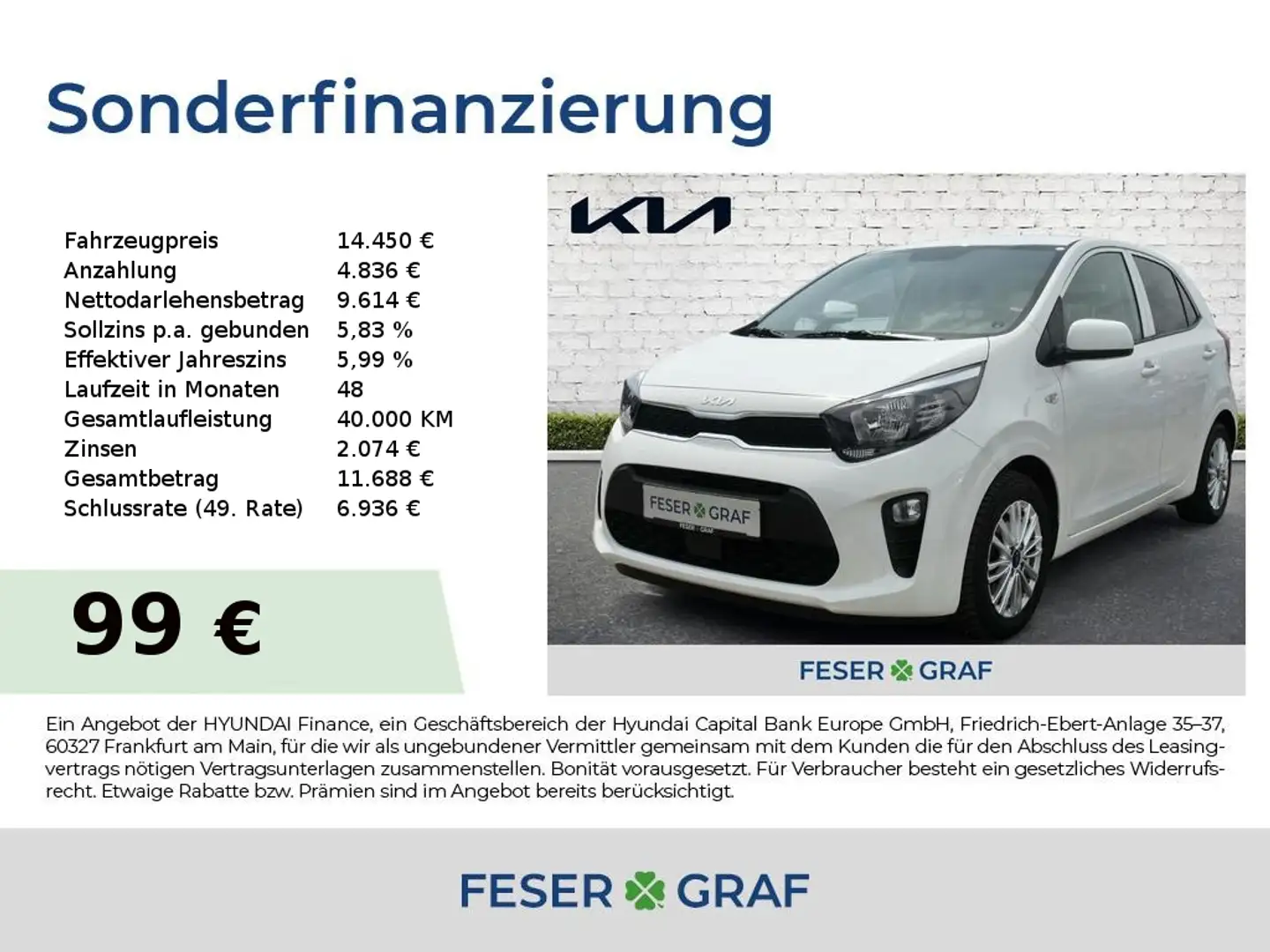 Kia Picanto 1.0 VISION DESIGN Navi Klimaautomatik Wit - 1