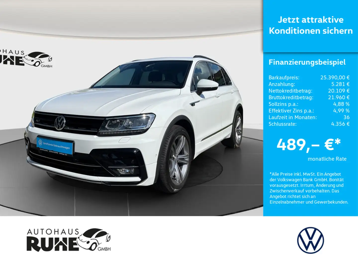 Volkswagen Tiguan Comfortline 1.5 TSI 110 kW DSG R-Line Weiß - 1