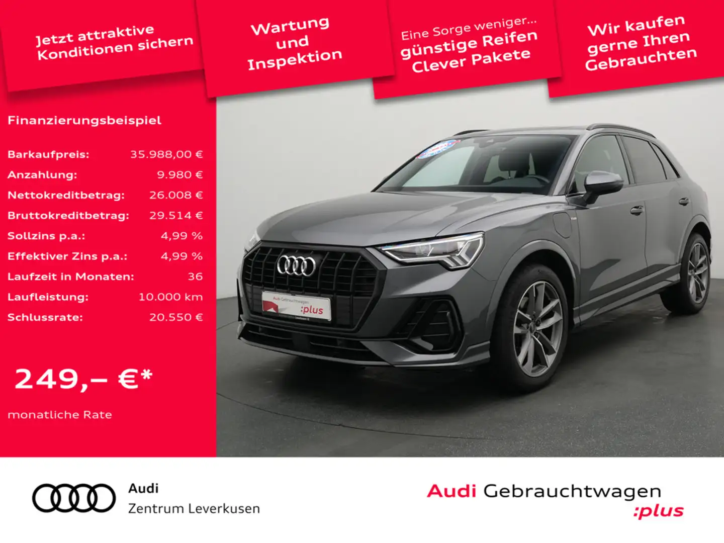 Audi Q3 45 S line S-TRON VIRT KAM SHZ CARPLAY LED PDC Schwarz - 1