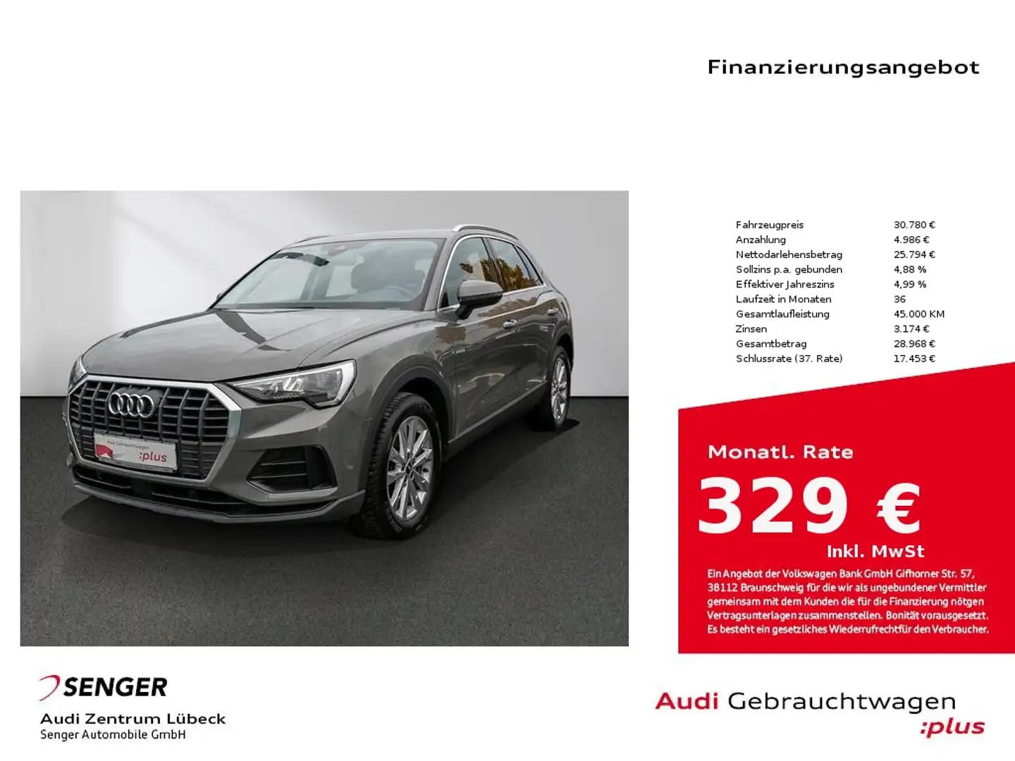 Audi Q3 35 TFSI S tronic AHK PDC SHZ Grau - 1