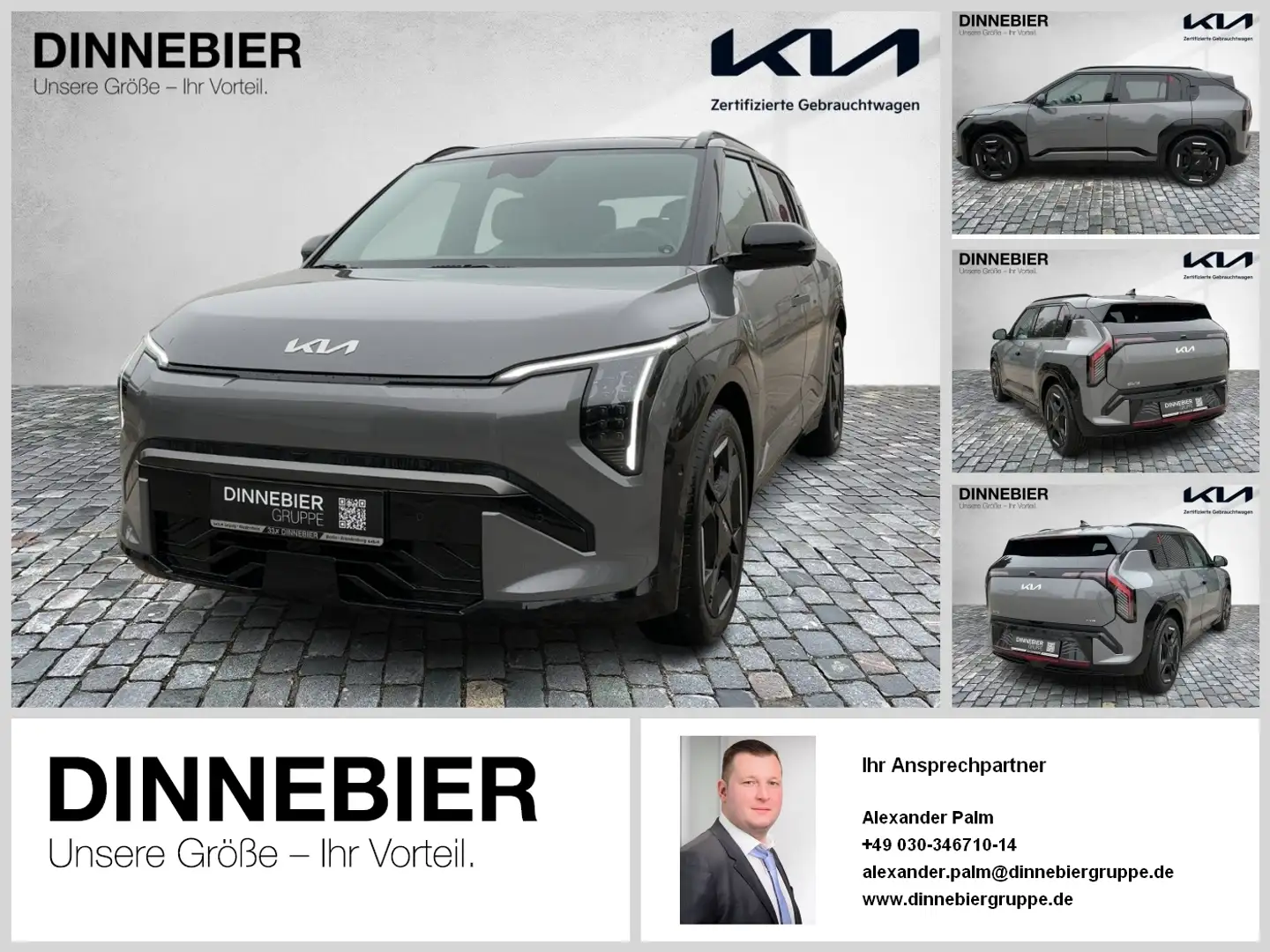 Kia EV3 GT-Line 81.4kWh LED+Glasdach+360°+Navi Grau - 1