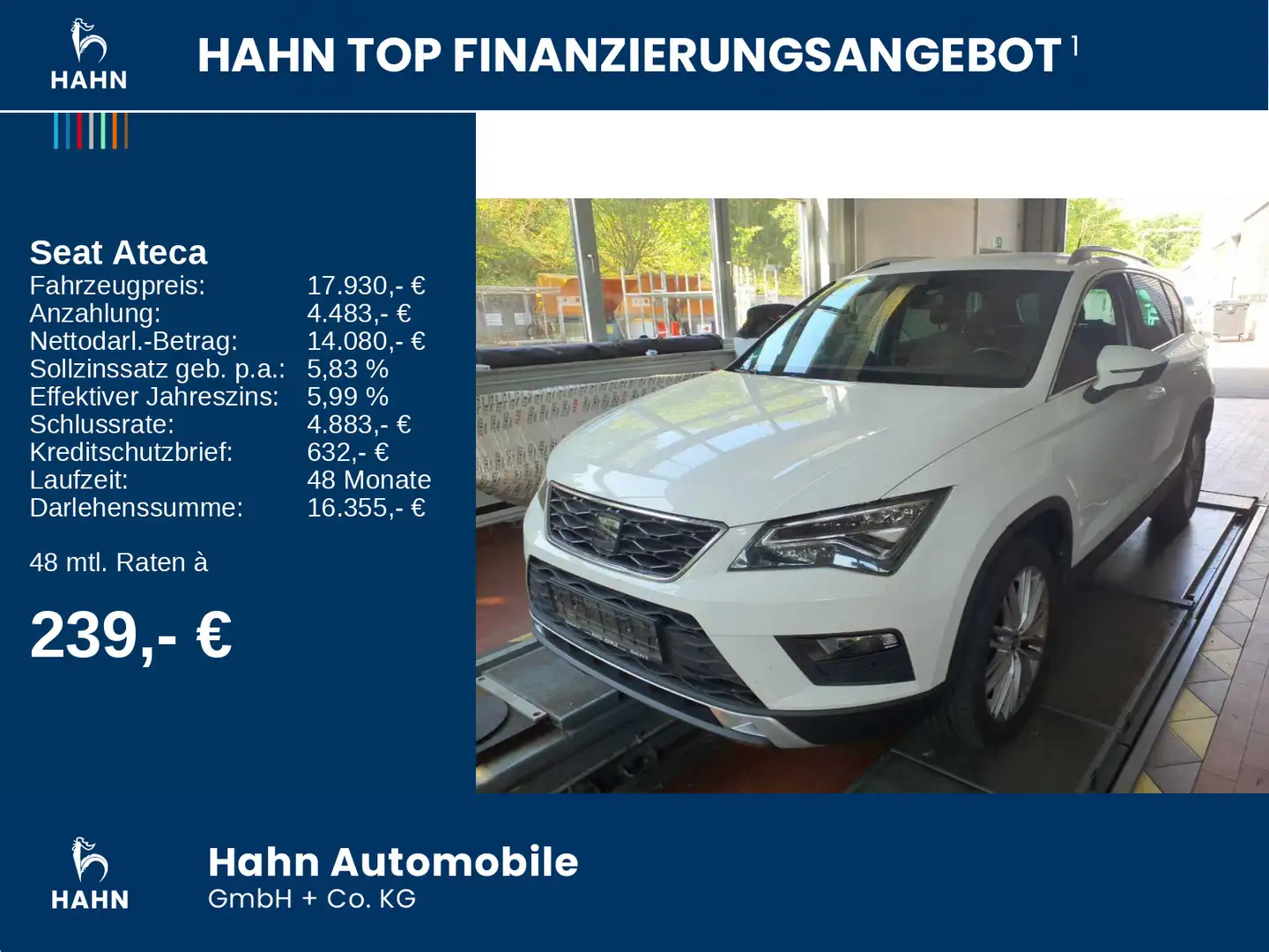 SEAT Ateca Xcellence 2.0TDI 4Drive DSG LED AHK Standh Weiß - 2