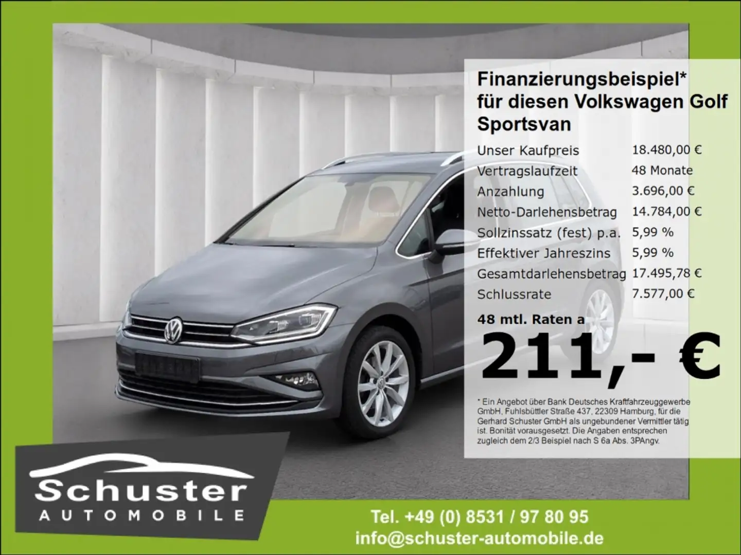 Volkswagen Golf Sportsvan Highline 1.5TSI*DSG AHK LED ACC Grau - 1