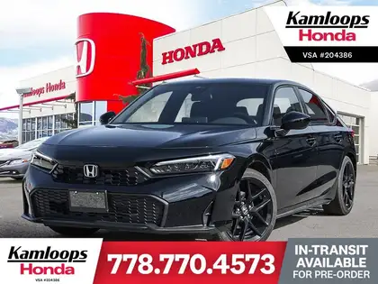 Black 2026 Honda Civic Hatchback Hatchback Front-Wheel Drive Automatic