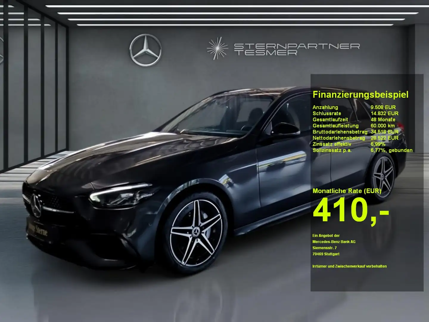 Mercedes-Benz C 180 T AMG +KAMERA+LED+AMBIENTE+NIGHT+PANO-DACH Gris - 1
