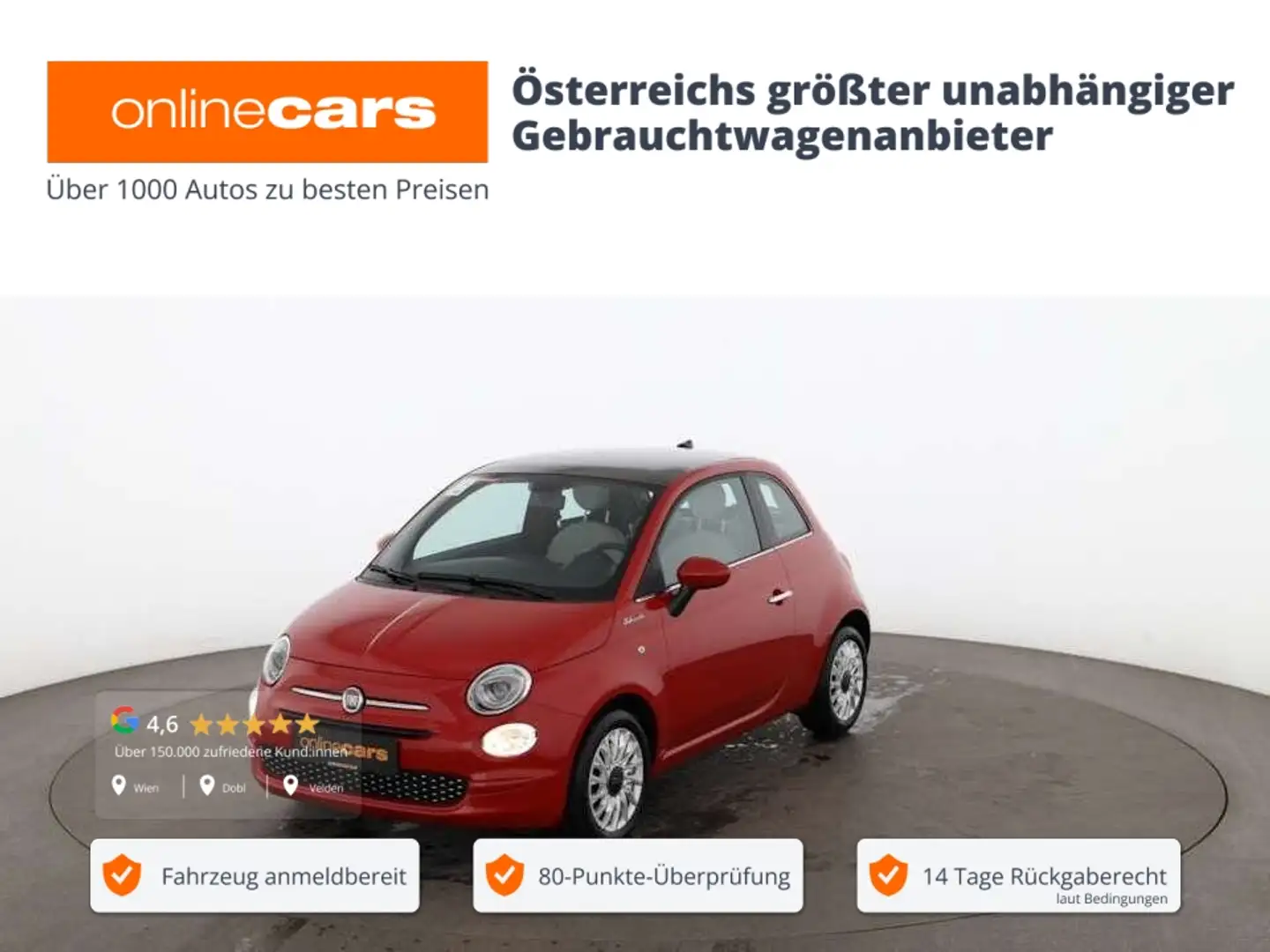 Fiat 500 1.0 Dolcevita SKY LEDER TEMPOMAT KLIMA-ANLAGE Rot - 1