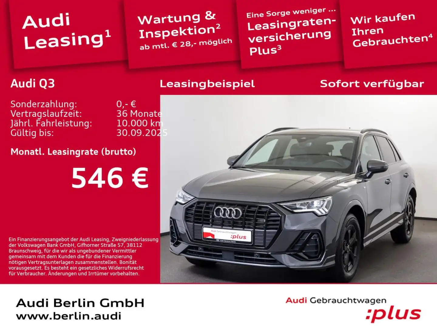 Audi Q3 S line 35 TFSI S tr. AHK LED NAVI PDC VIRTUAL Grau - 1