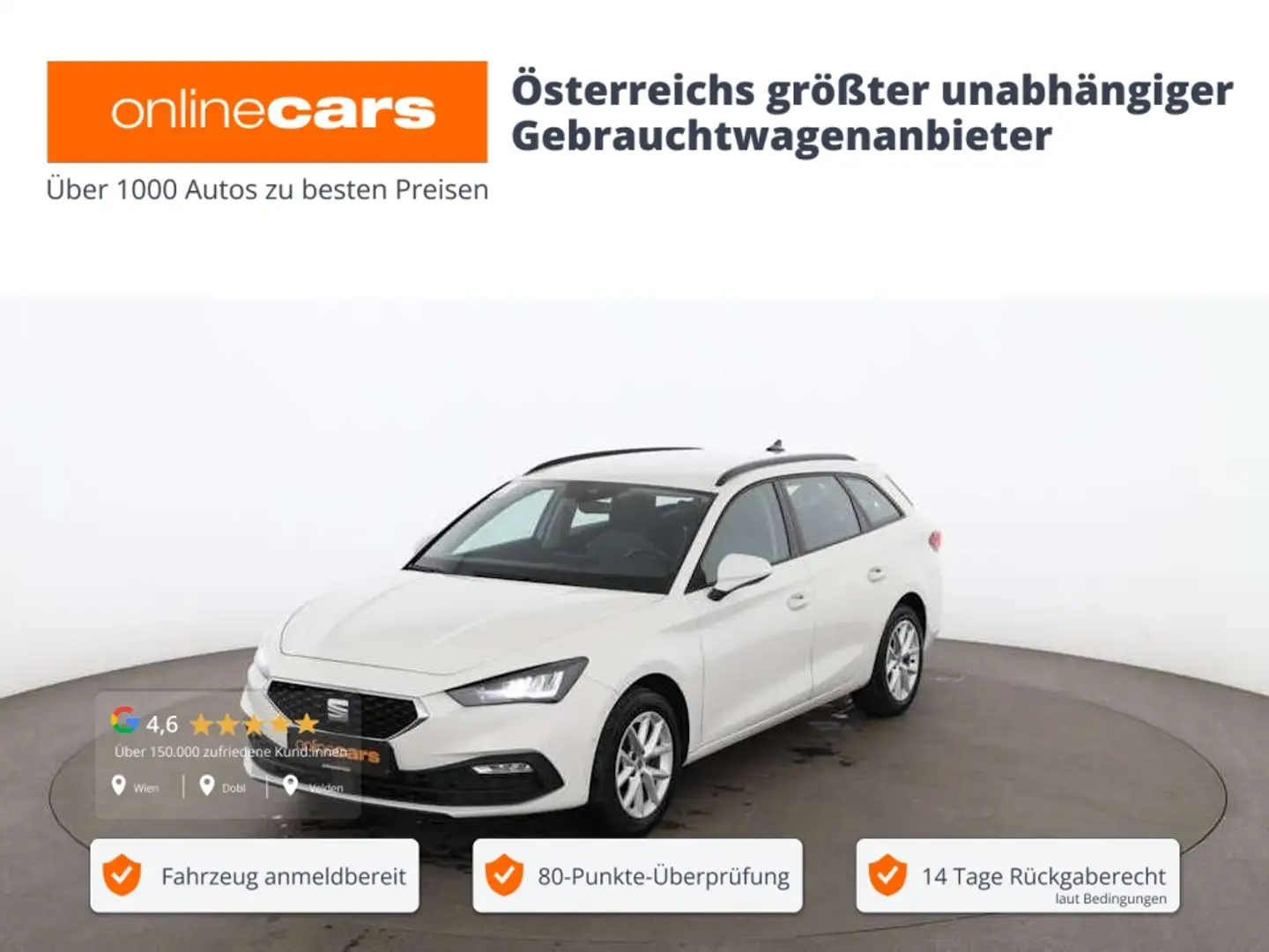 SEAT Leon Sportstourer 2.0 TDI Style Aut LED NAVI PDC Weiß - 1