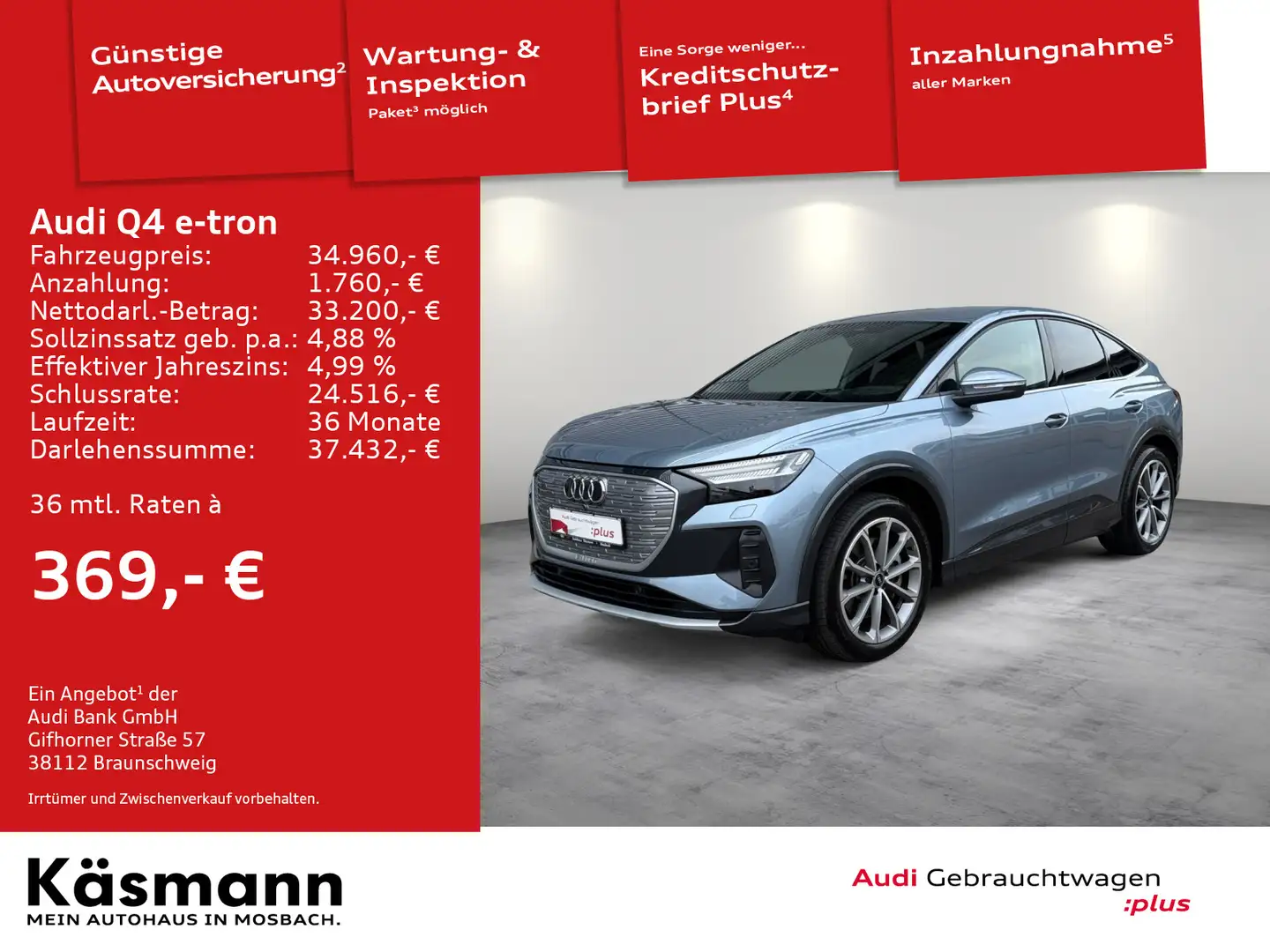 Audi Q4 e-tron Sportback 40 advanced AHK NAV MATRIX Blau - 1