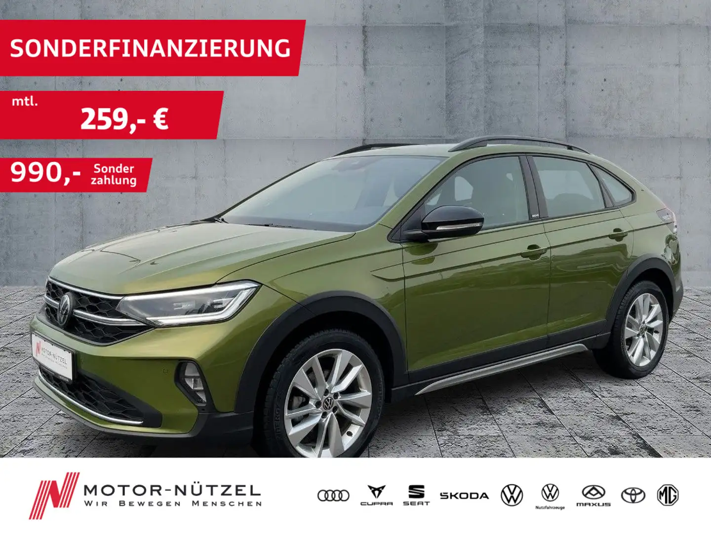 Volkswagen Taigo 1.0TSI MOVE MATRIX+APP+ACC+SHZ+PDC+RFK+NSW Grün - 1