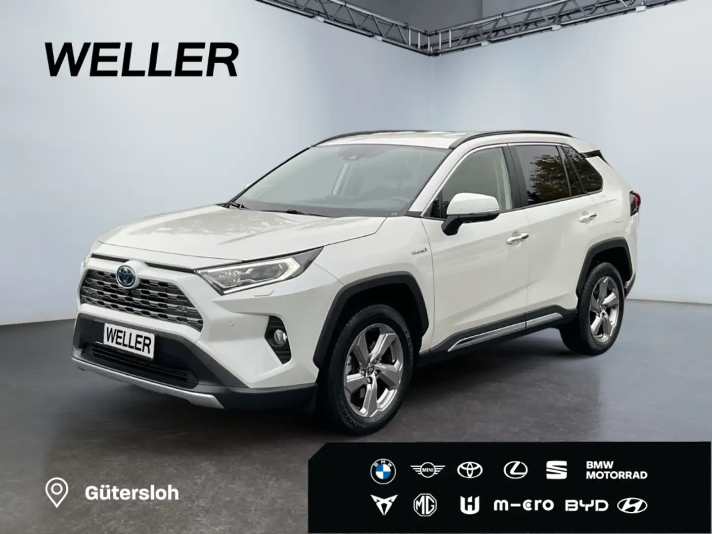 Toyota RAV 4 2.5 4x4 Hybrid Lounge *AHK*360°*Leder*ACC* Weiß - 1