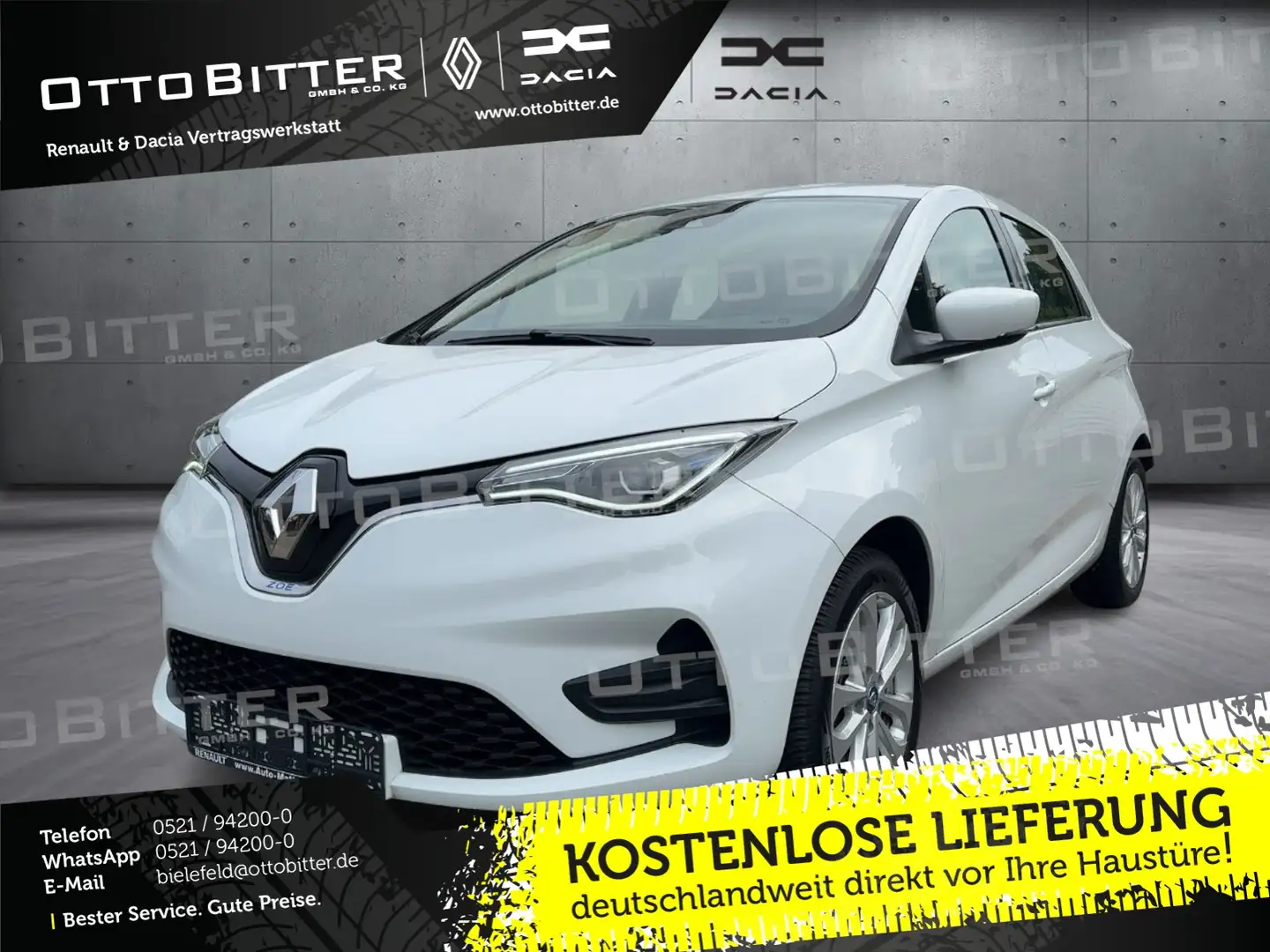 Renault ZOE EXPERIENCE Batteriemiete Z.E.50 (52kWh) ALU Blanco - 1