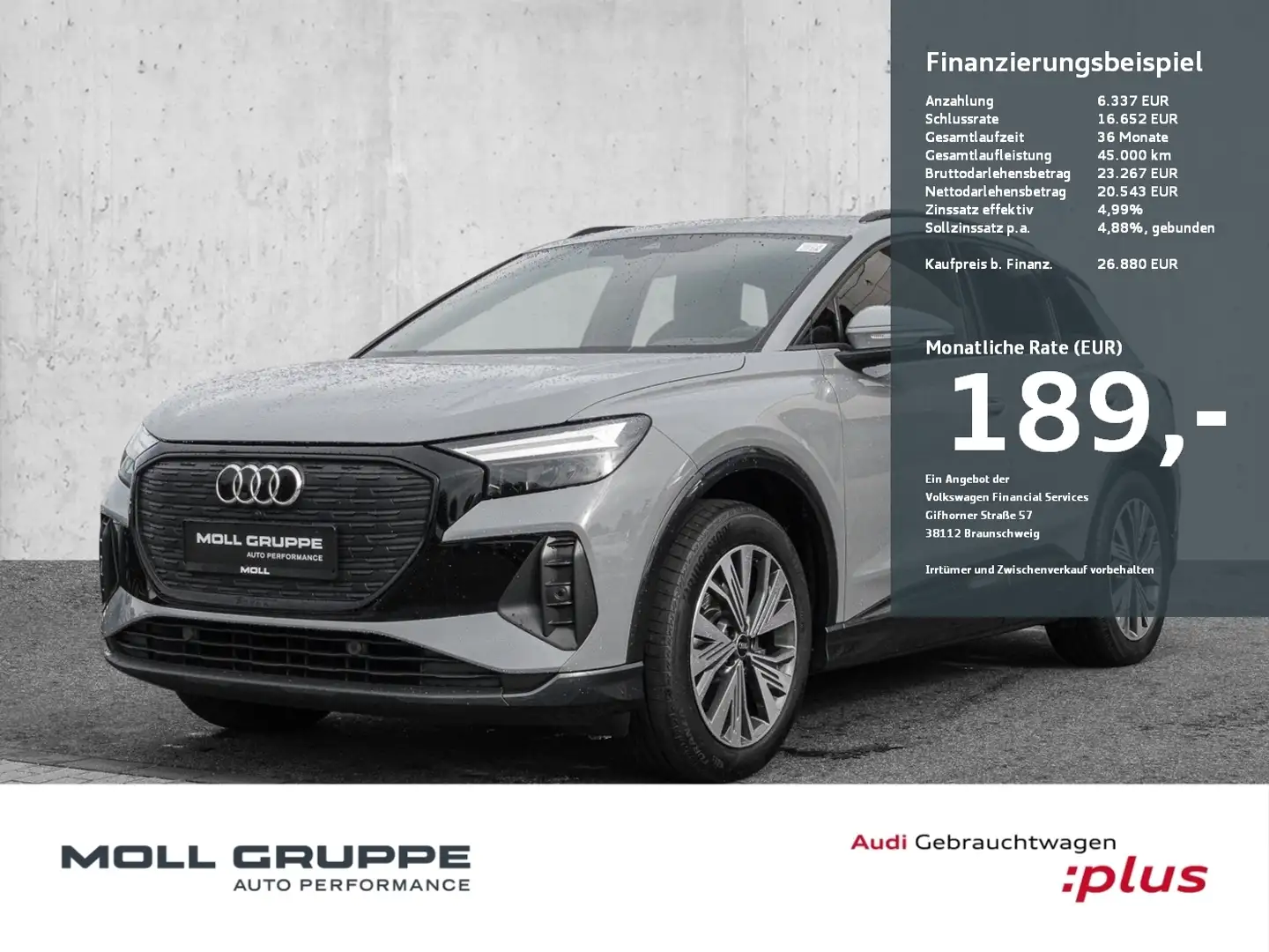 Audi Q4 e-tron Q4 35 e-tron AUT KLIMAA. LED LM NAVI PDC Grijs - 1