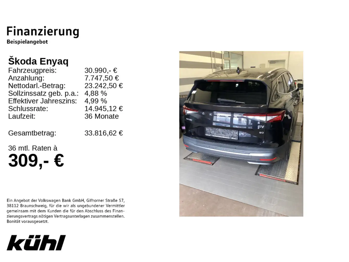 Skoda Enyaq iV 80 150kW ecoSuite Navi,LM21,Drive Sport Schwarz - 2