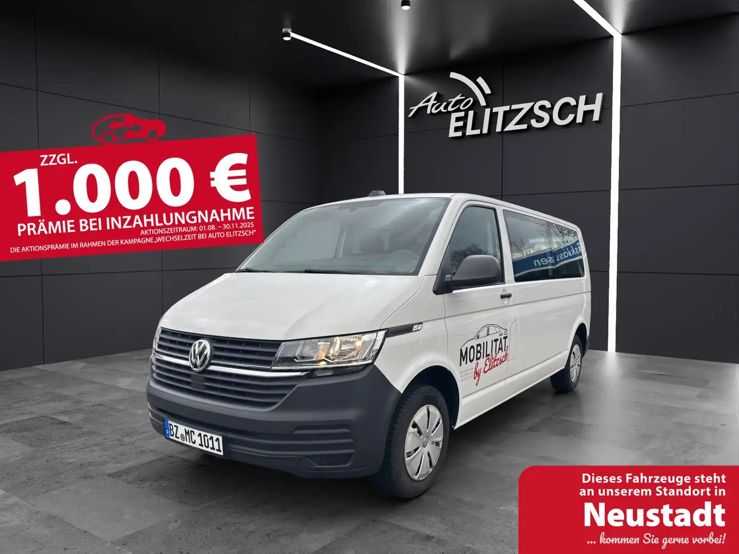 Volkswagen T6 Kombi T6.1 TDI 9-Sitzer LR SITZH. PDC KLIMA Weiß - 1