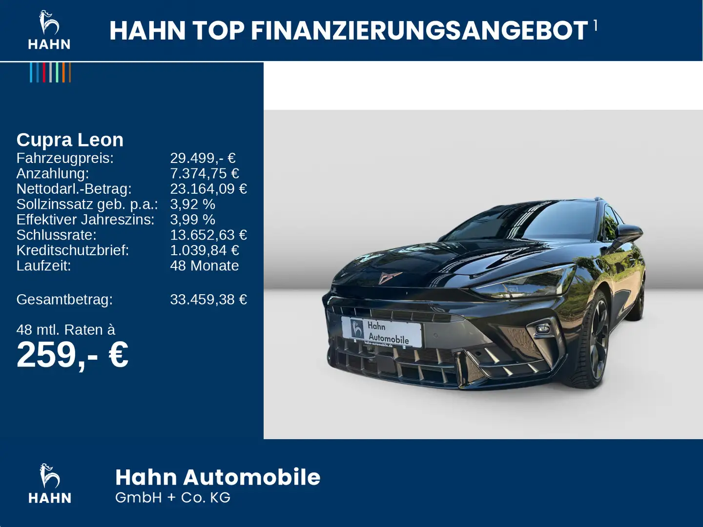 CUPRA Leon Sportstourer 1.5eTSI DSG LED Navi ACC CAM Noir - 2