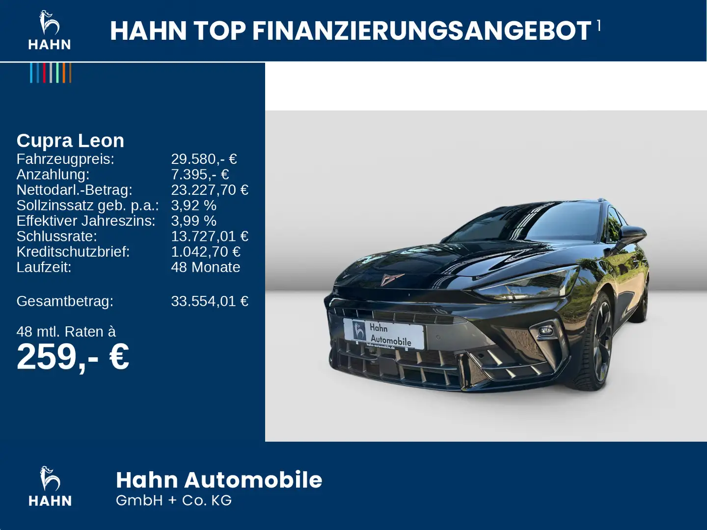 CUPRA Leon Sportstourer 1.5eTSI DSG LED Navi ACC CAM Schwarz - 2