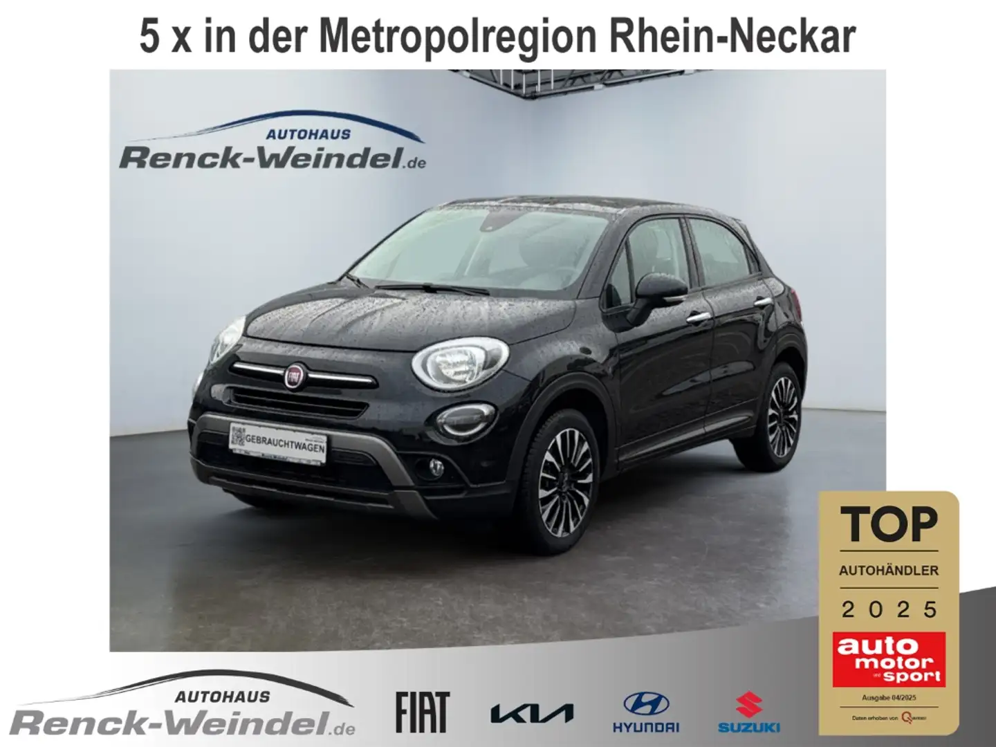 Fiat 500X City Cross PDCv+h Totwinkelassistent Rückfahrkam. Negro - 1